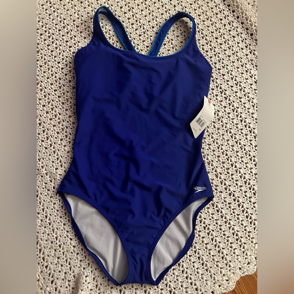 NWT Speedo Blue Women's One Piece Swimsuit